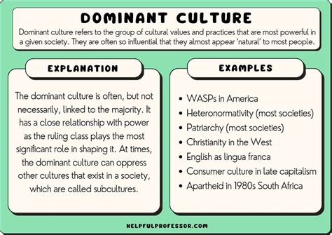 What is an example of a dominant culture