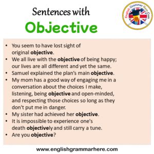 What is an example of an objective sentence
