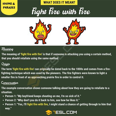 What is an example of fight fire with fire