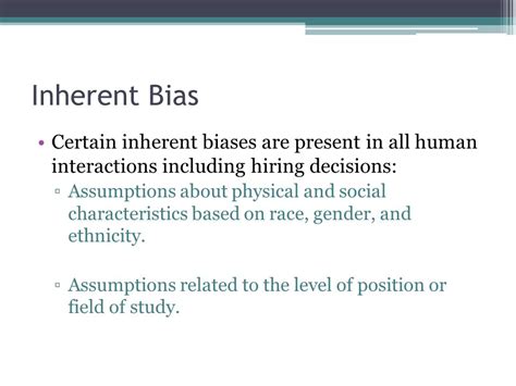 What is an example of inherent bias