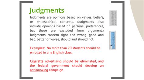 What is an example of judgement