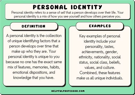 What is an example of personal identity