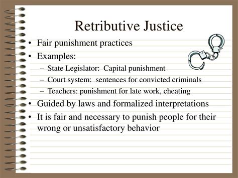 What is an example of retributive justice
