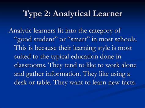 What is analytical learning style