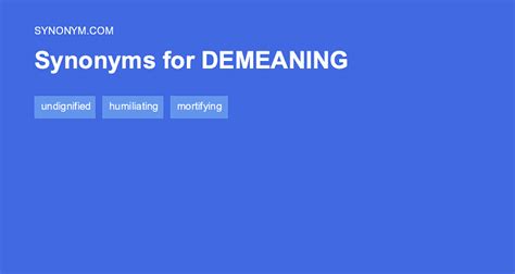 What is another word for demeaning