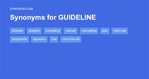 What is another word for guideline