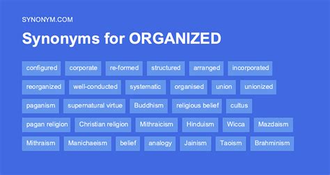 What is another word for organized