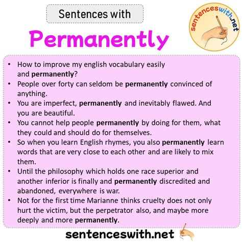 What is another word for permanently