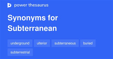 What is another word for subterranean