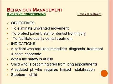 What is aversive restraint