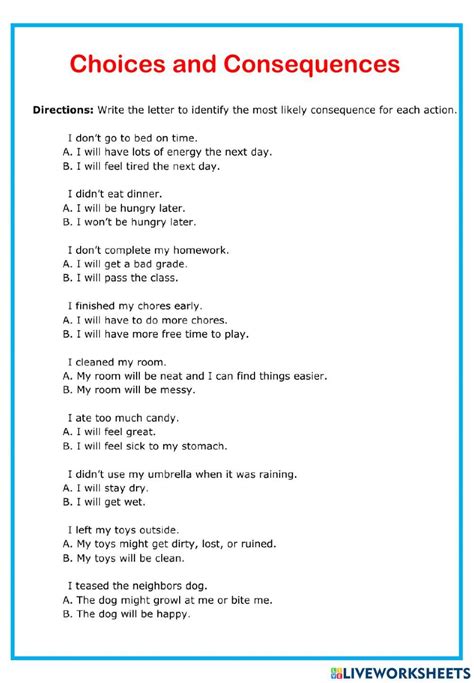 What is choice and consequences