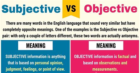 What is difference between objective and subjective