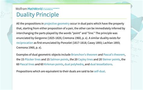 What is duality principle give example