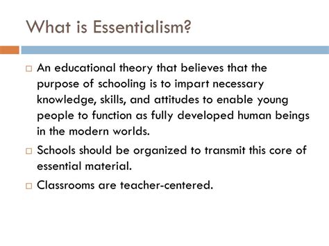 What is essentialism theory