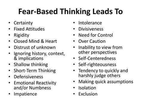 What is fear based thinking