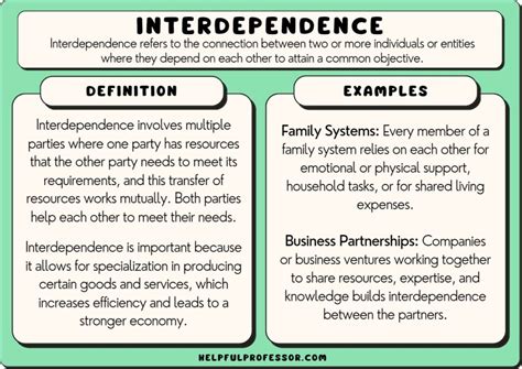 What is interdependence and example