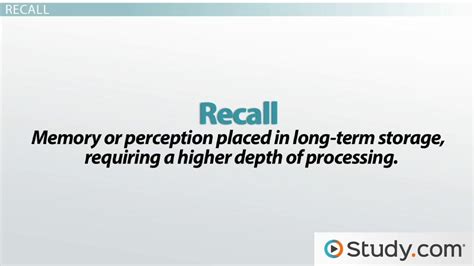 What is it called when you recall something