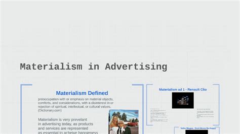What is materialistic advertising