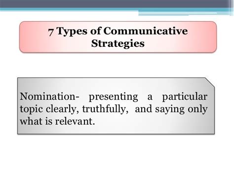 What is nomination communicative strategy example
