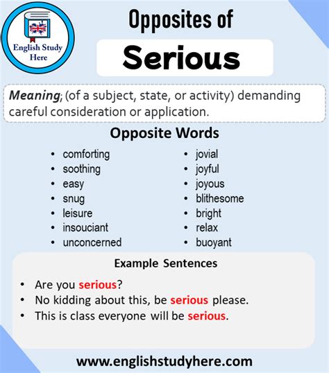 What is opposite of serious