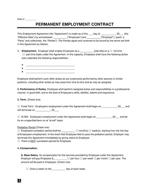 What is permanent employment contract