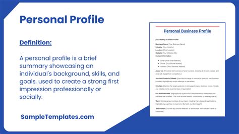 What is personal profile example