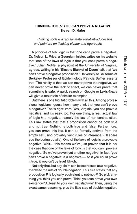 What is prove a negative