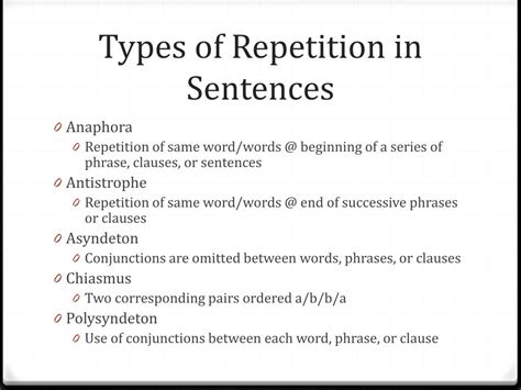 What is repetition in a sentence
