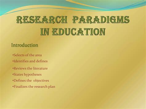 What is research paradigms in education