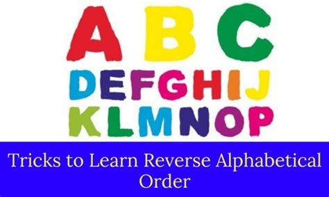 What is reverse alphabetical order called
