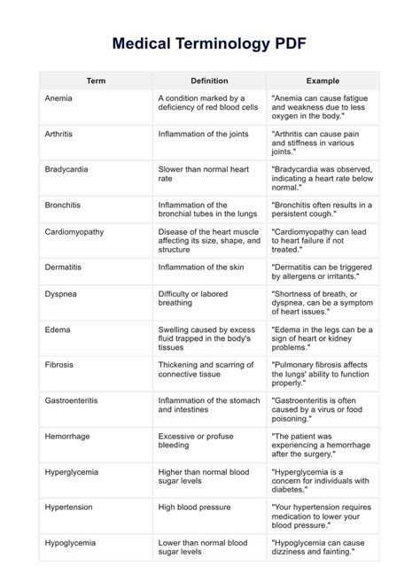 What is terminology example