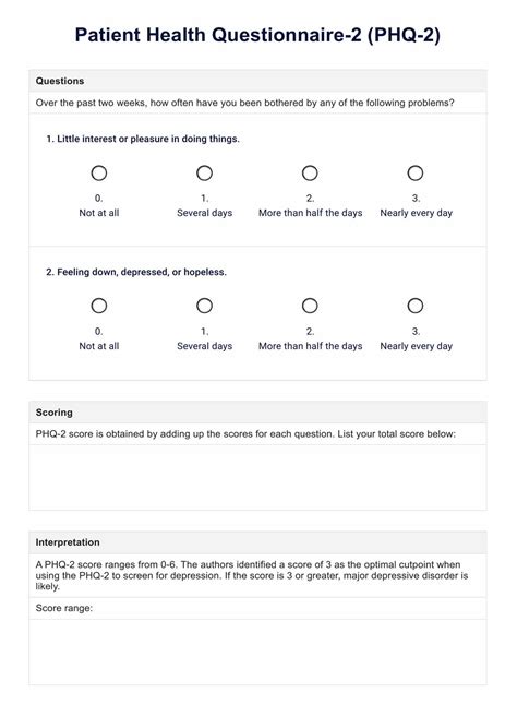 What is the PHQ 2 questionnaire