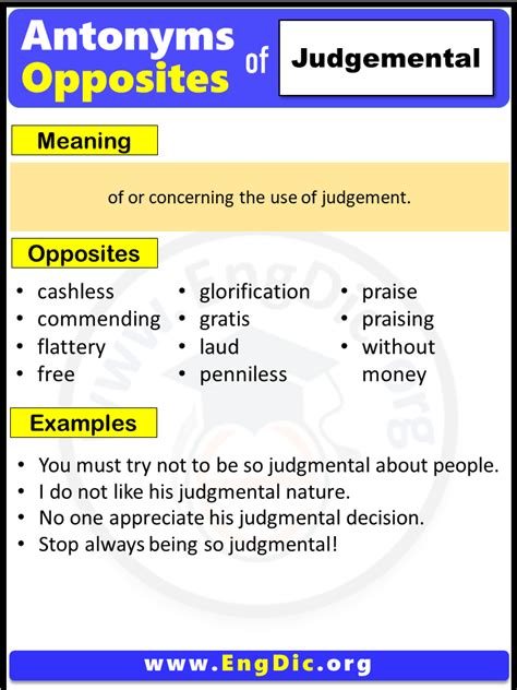 What is the antonym of Judgemental
