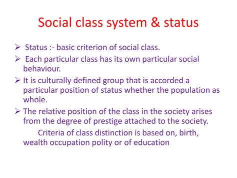 What is the basic criterion for social class