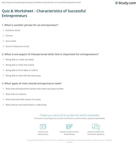 What is the basic test for a successful entrepreneur