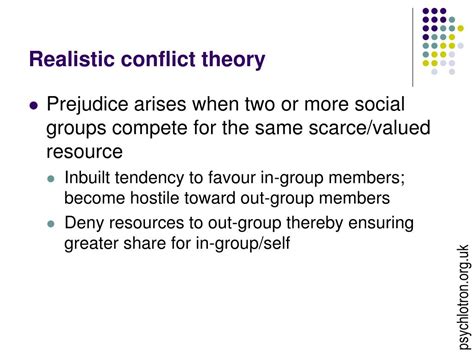 What is the conflict theory of prejudice