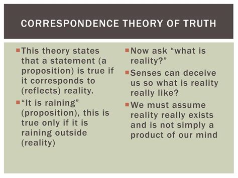 What is the correspondence theory of truth simple