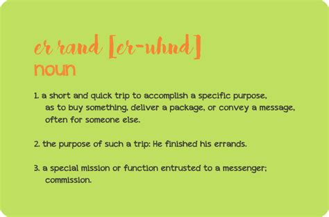 What is the dictionary definition of errand
