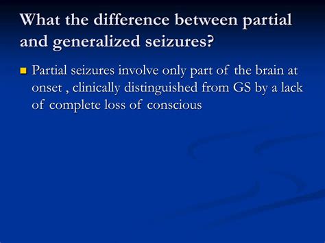 What is the difference between generalized and partial seizures