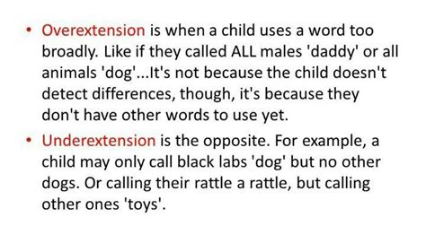 What is the difference between overextension and Underextension