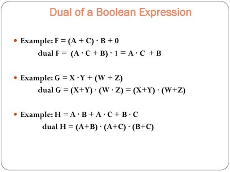 What is the dual of boolean expression
