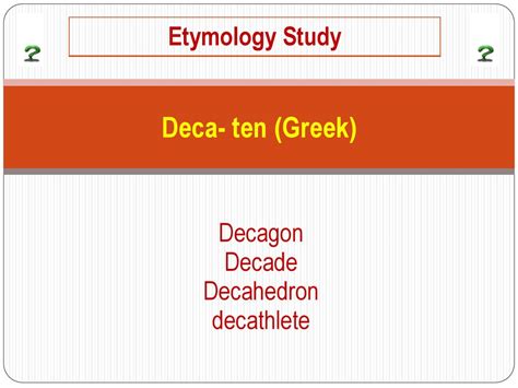 What is the etymology of the word decade