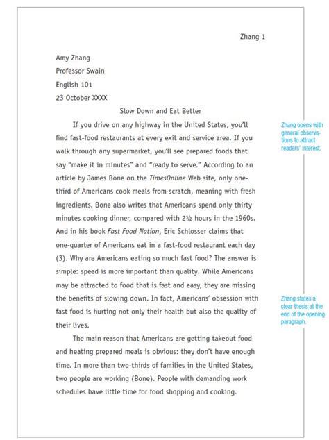 What is the format for an essay