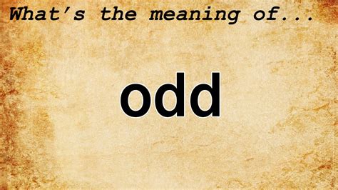 What is the full meaning of ODD