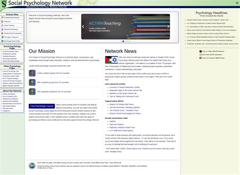 What is the main purpose of Social Psychology Network