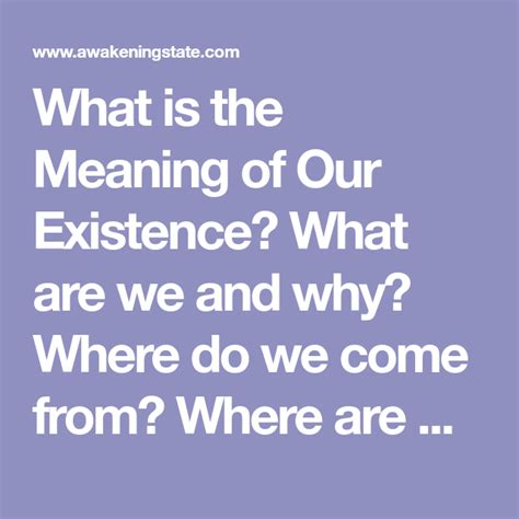 What is the mean of existence