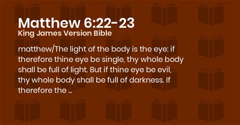 What is the meaning of MAtthew 6 22