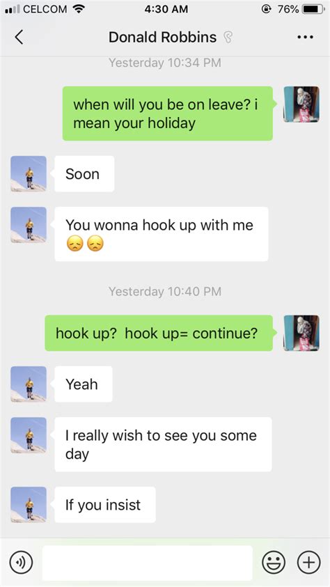 What is the meaning of hook up with me