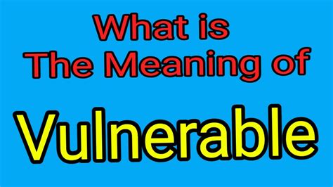 What is the meaning of vulnerable