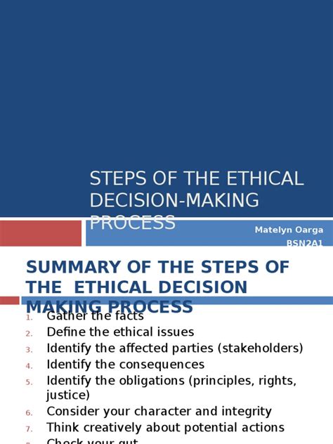 What is the moral decision making process